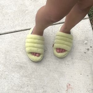 Ugg neon green slippers